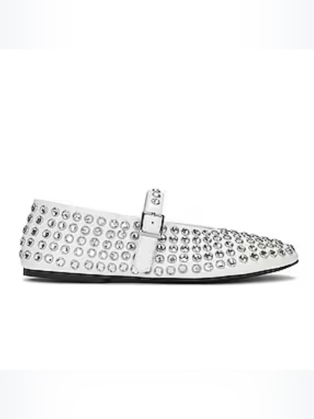 Tony Bianco Miami White Studded Slip-On Loafer with Buckle